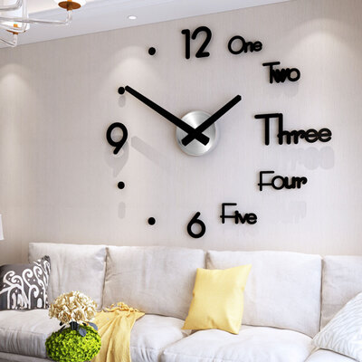 

Modern DIY Big Number 3D Wall Clock Modern Design 3D Wall Sticker Home Decoration