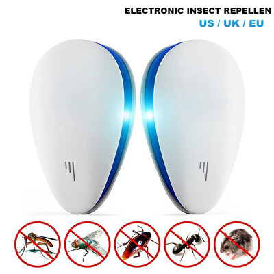 

2pcs Ultrasonic Pest Repeller Plug In Electronic Repellent Mouse Spider Mosquito EUUKUS Plug