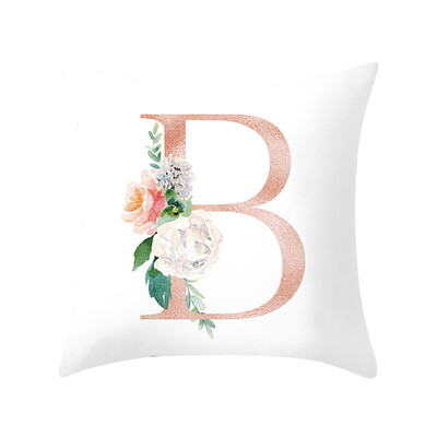 

Siaonvr Letter Pillow Alphabet Cushion Cover for Sofa Home Decoration Flower Pillowcase