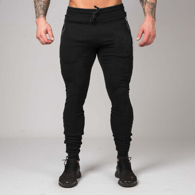 

Tailored Mens Summer Fitness Solid Bodybuilding Drawsting Long Sports Pants Trouser