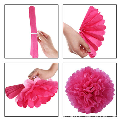 

Toponeto Tissue Paper Pompoms Pom Poms Flower Balls Fluffy Wedding Party Decoration