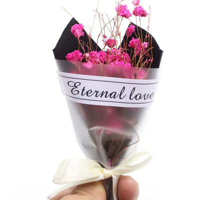 

Small fresh starry handmade dried flowers gifts shooting props Christmas holiday gift bouquet with hands ceremony