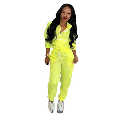 

Toponeto Women Fashion Casual Zip Stitching Set Long Sleeve Crop Tops Pants
