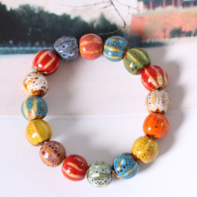 

Heart Shaped Vintage Beads Lady Bracelet Bohemia Ceramic Stone Charm Women Bangles Fashion Yoga Gift