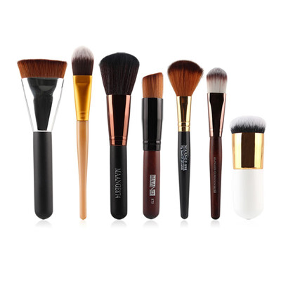 

2017 New Style 7 pcsset Powder Foundation Eyeshadow Eyeliner Lip Brush Tools Cosmetic Makeup Brushes