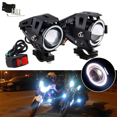 

2 U7 Motorcycle LED Fog Light Headlight SpotlightSwitch 6000k-7000k Waterproof