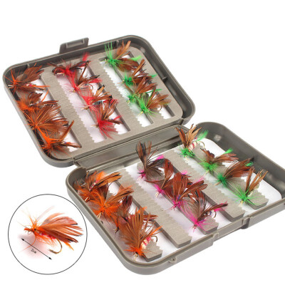 

24 PCS bionic fly hook dry fly squid salmon dry fly hooks bait fishing fishing bionic insects&feathers