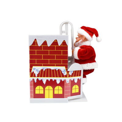 

Gobestart Lovely Climbing Chimney Santa Claus with Music Christmas Ornament Present