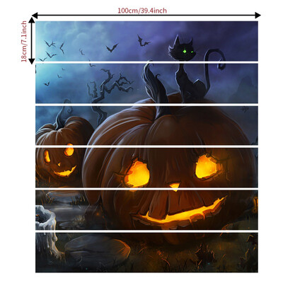 

6pcsset Pumpkin&Black Cat Stair Sticker Removable Stair Sticker Self-adhesive Waterproof Wall Sticker Festive Decor