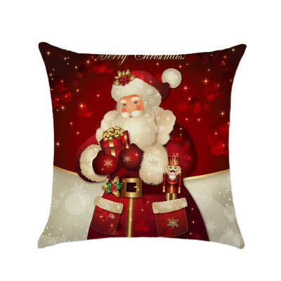 

Merry Christmas Gift Case Cotton Linen Decorative Cushions Seat Cover for Home Decor Sofa Pillowcase Cushions Pillowcase