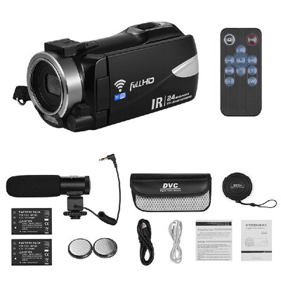 

Portable Multi-functional 1080P FHD Digital Video Camera Camcorder DV Recorder 24MP Support IR Night Vision WiFi Connection 16X Di