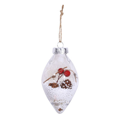 

Christmas Tree Decor Shatterproof Waterdrop Design Clear Plastic Christmas Ball Pendant For Winter Holiday Party Wedding Decor