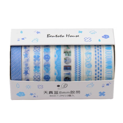 

Washi Japanese Paper Tapes Scrapbooking Tape Rolls Lovely Design 10pcsset for Arts Journals Decoration DIY Gift Packaging