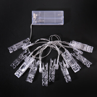 

BZ164 20 LED Clear Battery Holder Indoor Decoration Festoon Chirstmas Trees Party Wedding Home Holiday Photo Clip String Lights