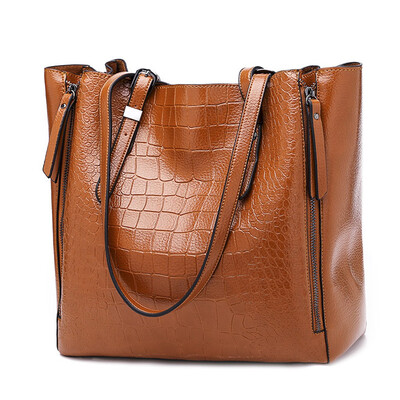

Tailored Fashion Womens Solid Color Large Capacity Leather Shoulder Bag Handbag