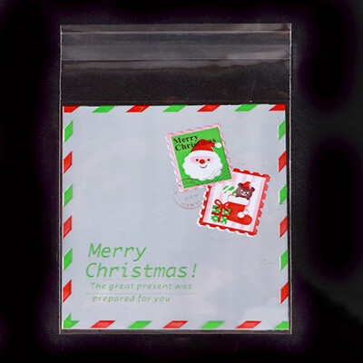 

New Christmas Bag Santa Claus Snowflakes Cellophane Gift Cookie Candy Biscuit Bags Ziplock Bags Self Adhesive Candy Gifts Bag