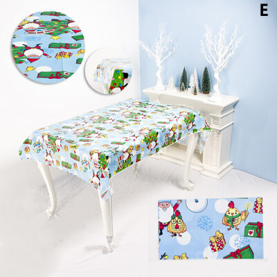 

Siaonvr Disposable Tablecloth Creative PVC Christmas Print Tablecloth Table Party Decor