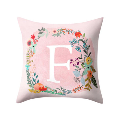 

〖Follure〗English Alphabet Pillow Print Cushion Flower Pillowcase Cover Room Decoration
