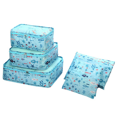 

6PCS Creative Printing Household Clothing Finishing Bag Outdoor Travel Storage Bag