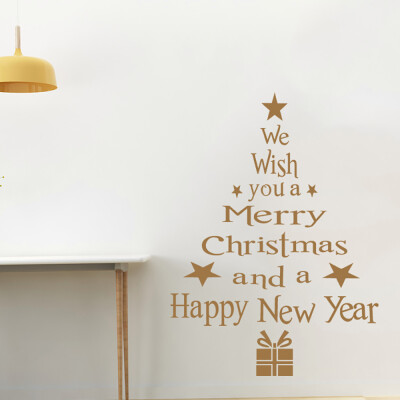 

Toponeto Christmas Tree Letters Stick Wall Art Decal Mural Home Room Decor Wall Sticker