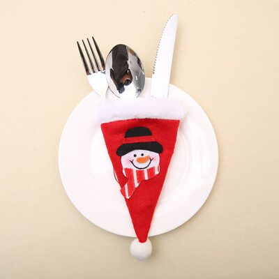 

Gobestart 6pcs Christmas Decorative Tableware Fork Set Christmas Hat Storage Tool
