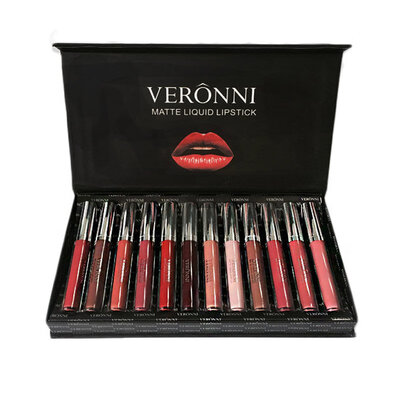 

12 Colors Set Waterproof Long Lasting Lipstick Matte Lip Gloss Makeup Cosmetics