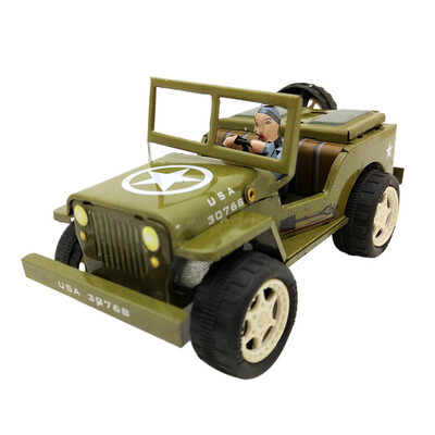 

YIWULATinplate Nostalgic Clockwork Chain Toy Photography Props Jeep Toy