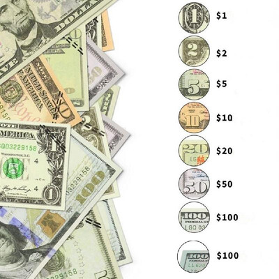 

20PcsPack USD Paper Bar Atmosphere Props Money for Movie TV Video Novelty Photography Tools