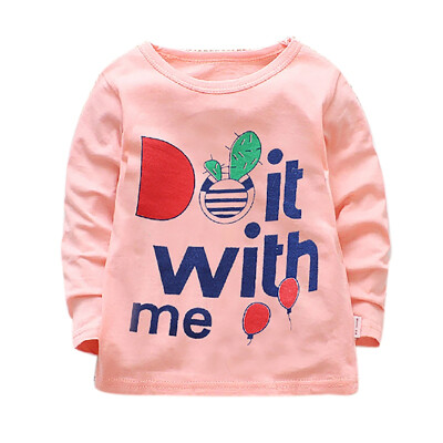 

Autumn T-Shirts Baby Boys Long Sleeve T-Shirts Kids Girls Cartoon Letter Printed Tops Tees Blouse