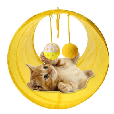 

Pet Cat Tunnel Toys Outdoor Game Play Foldable Kitten Rabbit Toys With Bell Ball