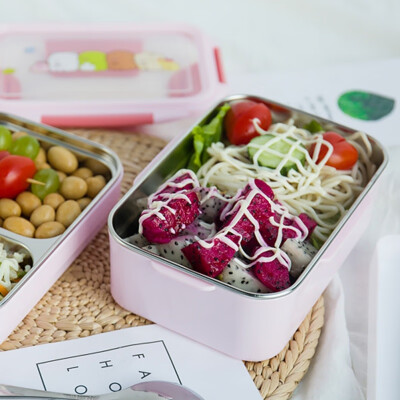 

Lunch Box Japanese-style Stainless Steel Insulated Lunch Box Double-layer Rectangular Lunch Box Partition Bento Box