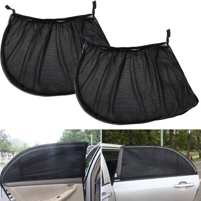 

2PCS Car Window Cover Sunshade Sun Shade Curtain UV Protection Shield Pair Visor Mesh Solar Mosquito Dust Protection Car-covers