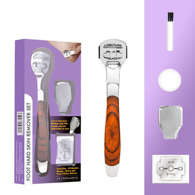 

5pcs Stainless Steel Wooden Handle Foot File Remove Dead Skin Remover Foot Care Set