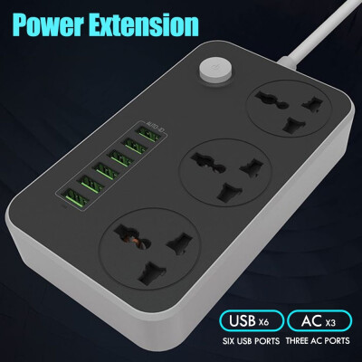 

1PC 3AC 6USB Port Power Extension Power Strip High Safety Home Product