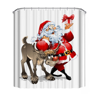 

Gobestart Christmas Waterproof Polyester Bathroom Shower Curtain Decor With Hooks New I