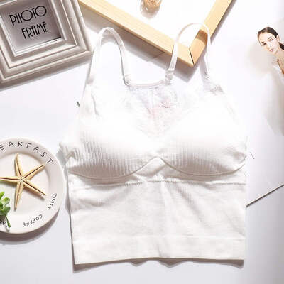 

Summer Tank Top Women Sexy Lace Camisole Beauty Back Seamless Padded Top