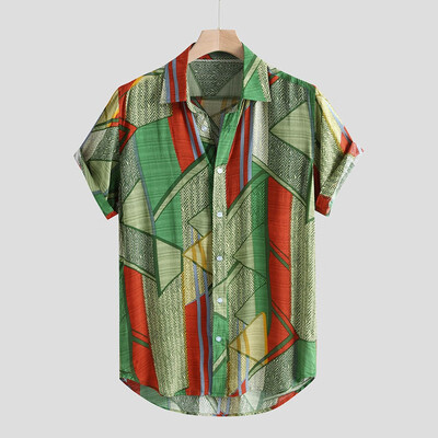 

Toponeto Mens Ethnic Style Summer Short Sleeve Loose Buttons Casual Shirt Blouse Tops