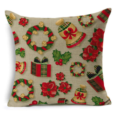 

2020 New Christmas Linen Cushion Cover Throw Pillow Case Xmas Home Decor Festive Gift