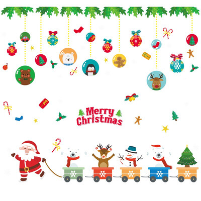 

Cartoon Christmas Window Stickers DIY Winter Wall Stickers Kids Room Christmas Decorations for Home New Year Stickers