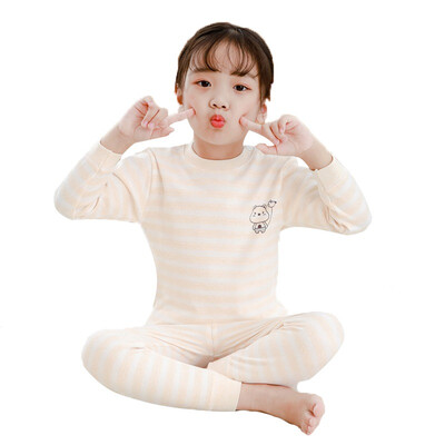 

Baby Kids Girls Boys Long Sleeve Autumn Cartoon Print BlousePants Pajamas Sleepwear Set