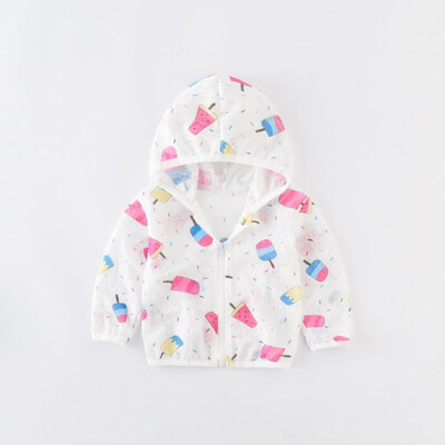 

Children Kids UVSun Protection Cartoon Hoodie Quick Dry Ultrathin Beach&Air Conditioning Jacket 1-6T Toddler Baby Clothes