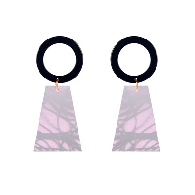 

1 Pair Women Acetate Hoop Drop Earrings Girls Female Marble Pattern Geometry Dangle Earrings