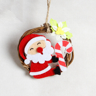 

Tailored Christmas decoration rattan pendant with linen Christmas elk Santa