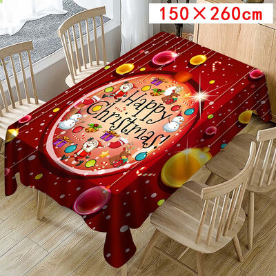 

Toponeto Christmas Tablecloth Print Rectangle Table Cover Holiday Party Home Decor