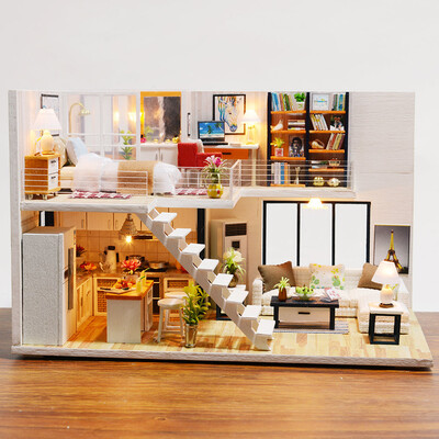 

Tailored 3D Wooden DIY Miniature House Furniture LED House Puzzle Decorate Creative Gifts