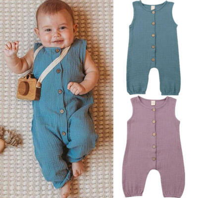 

UK Hot Newborn Toddler Kids Baby Girl Boy Button Romper Jumpsuit Outfits Clothes