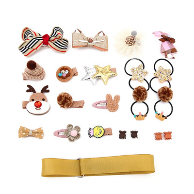 

24 Sets Of Childrens Hairpin Hair Accessories Gift Set Girl Bow Hair Pin Baby Hairpin Clip Head Wear Baby Girls Cute Head Wear