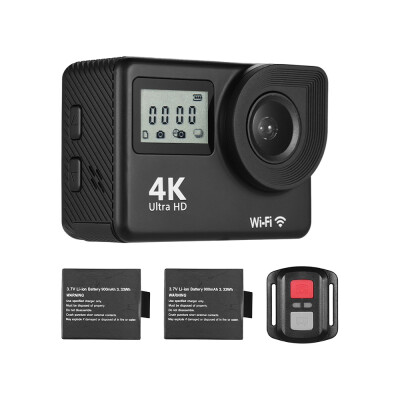 

4K Ultra HD WiFi Sports Action Camera 18MP 170° Wide Angle 20 Inch LCD Screen 30 Meters Waterproof with 2pcs Li-ion Batteries