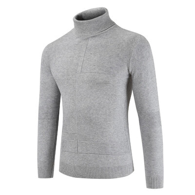 

Men Long Sleeve Thermal Slim Sweater High Collar Turtle Neck Winter Autumn Tops