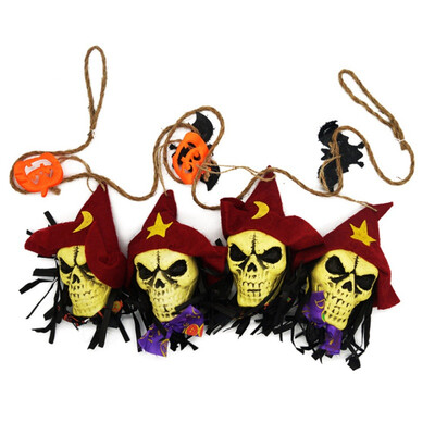 

Foam Skull Haunted House Halloween Decoration Horror Garland Sets Hanging Banner Halloween Party Favors